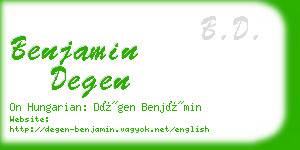 benjamin degen business card